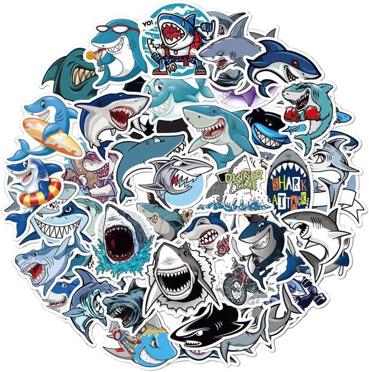 Shark Sticker 50Pcs for Water Cup Backpack